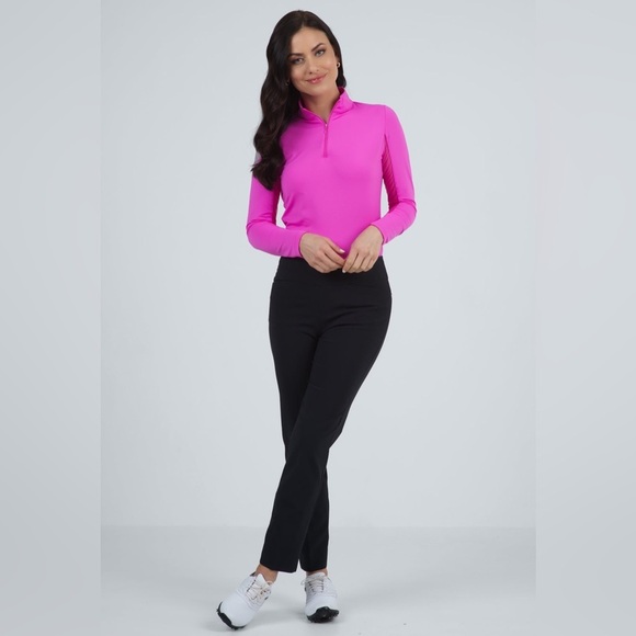 Ibkul Black Ankle Pants Sz 8 Stretch Athletic Golf Travel Office Performance 18 - Picture 1 of 5